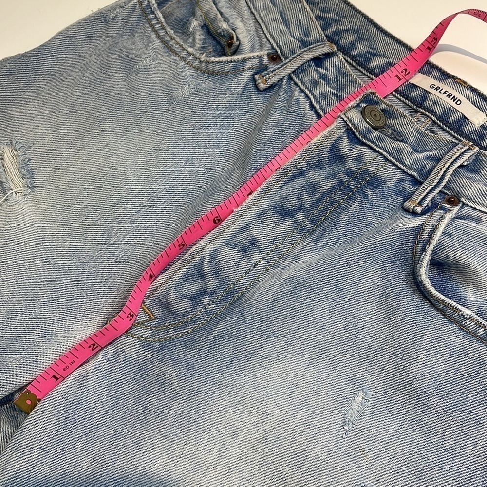 GRLFRND Karolina distressed high-rise slim-leg straight jeans Size 28 - Picture 9 of 13